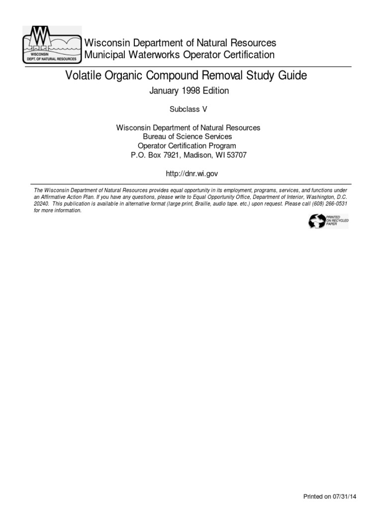Volatile Organic Compound Removal Study Guide PDF Volatile Organic