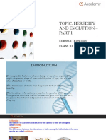 Topic: Heredity and Evolution - : Subject:Biology CLASS:10