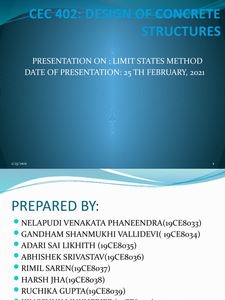Limit States Method in Concrete Design | PDF | Strength Of Materials ...