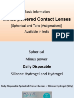 Minus Powered Contact Lenses in Indian Market