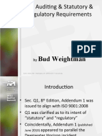 API Auditing & Statutory & Regulatory Requirements: Bud Weightman
