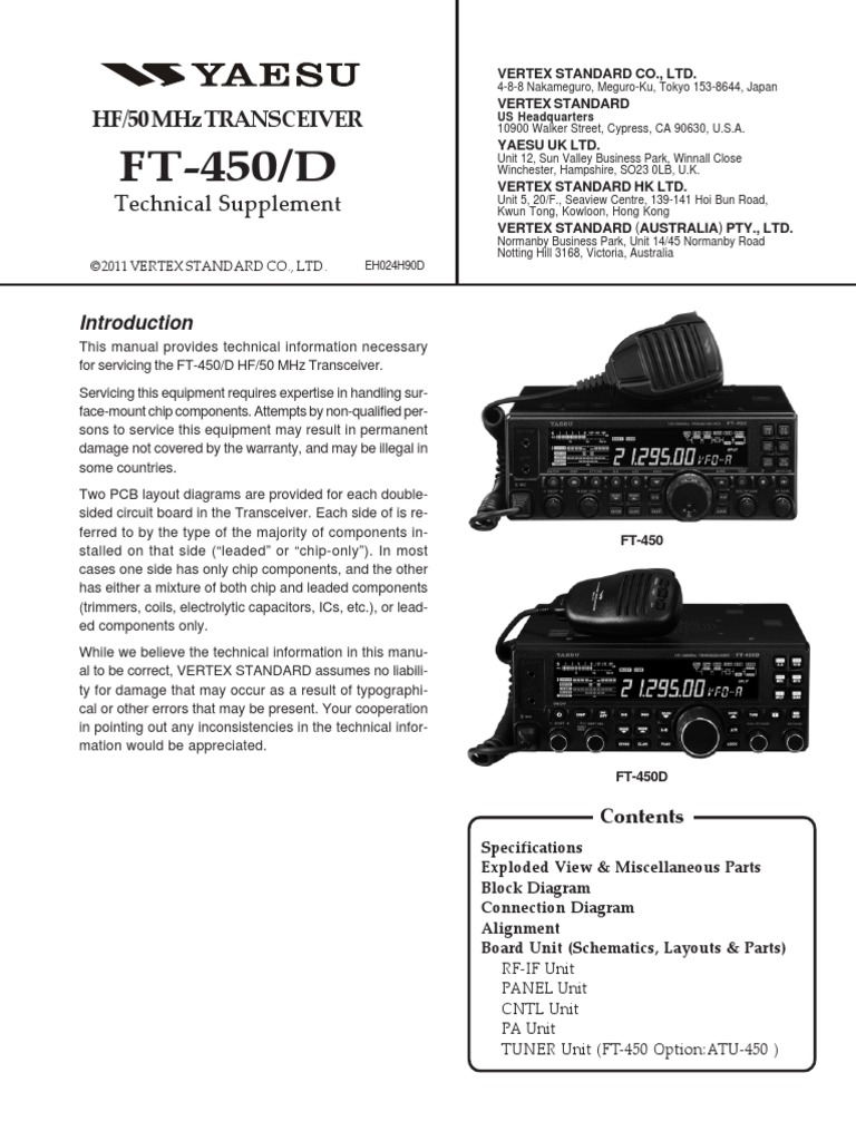 Yaesu ft450d Suplemento Tecnico | PDF | Frequency Modulation ...