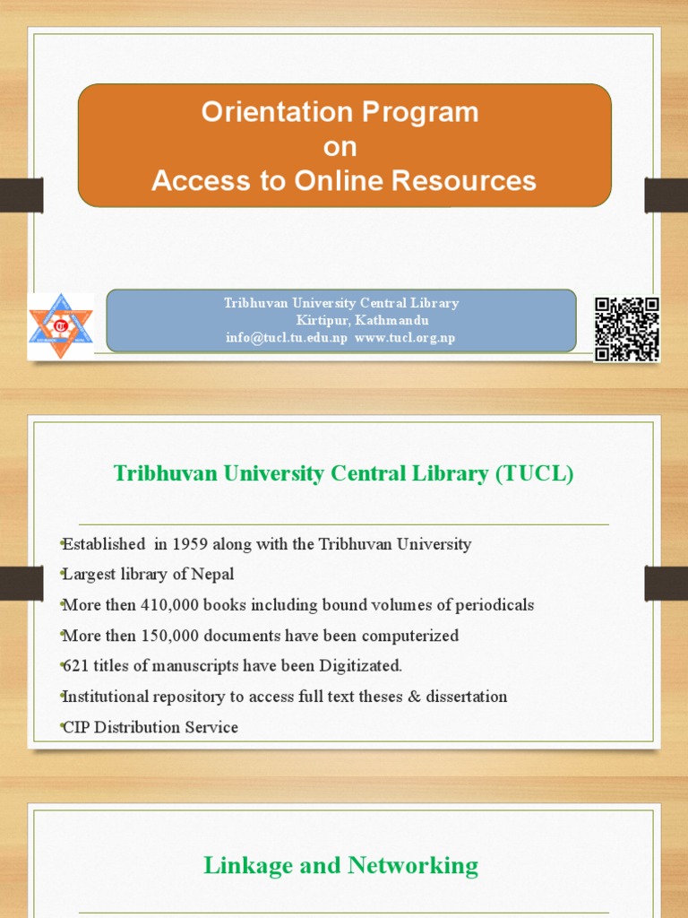 Orientation Program On Access To Online Resources Tribhuvan University