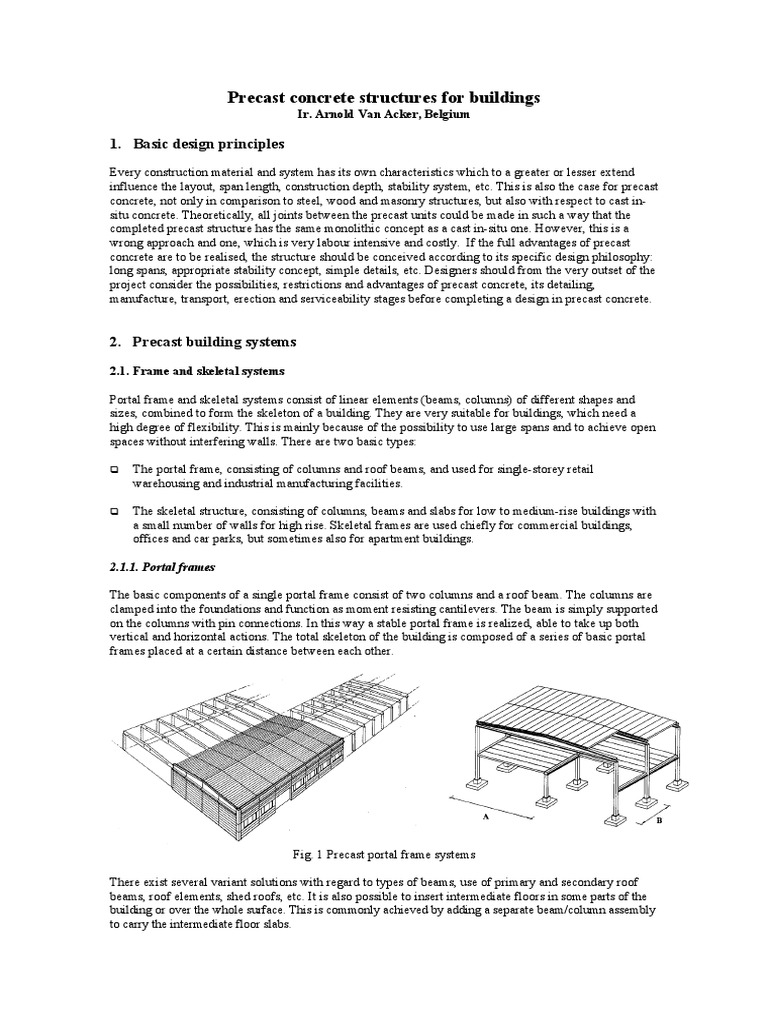 Precast Concrete Structures For Buildings | PDF | Precast Concrete ...