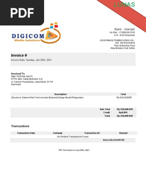 invoice TASA