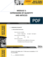 Expressions of Quantity and Articles