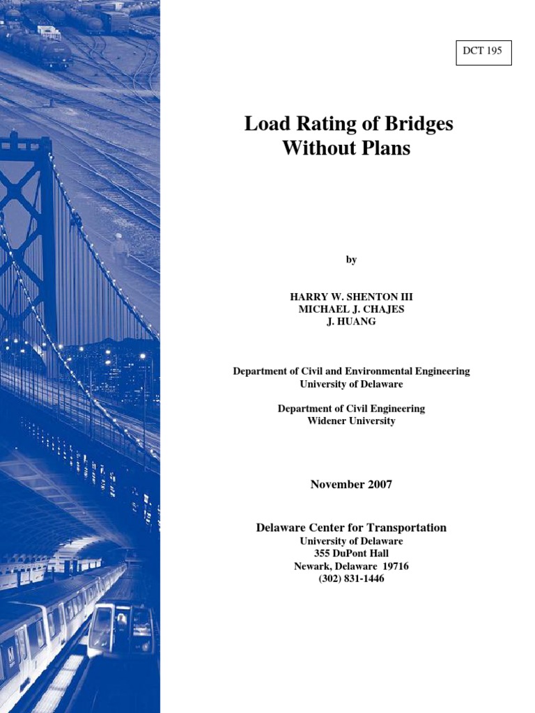 Rpt. 195 Load Rating Bridges W o Plans 1j0rx7y PDF Beam (Structure