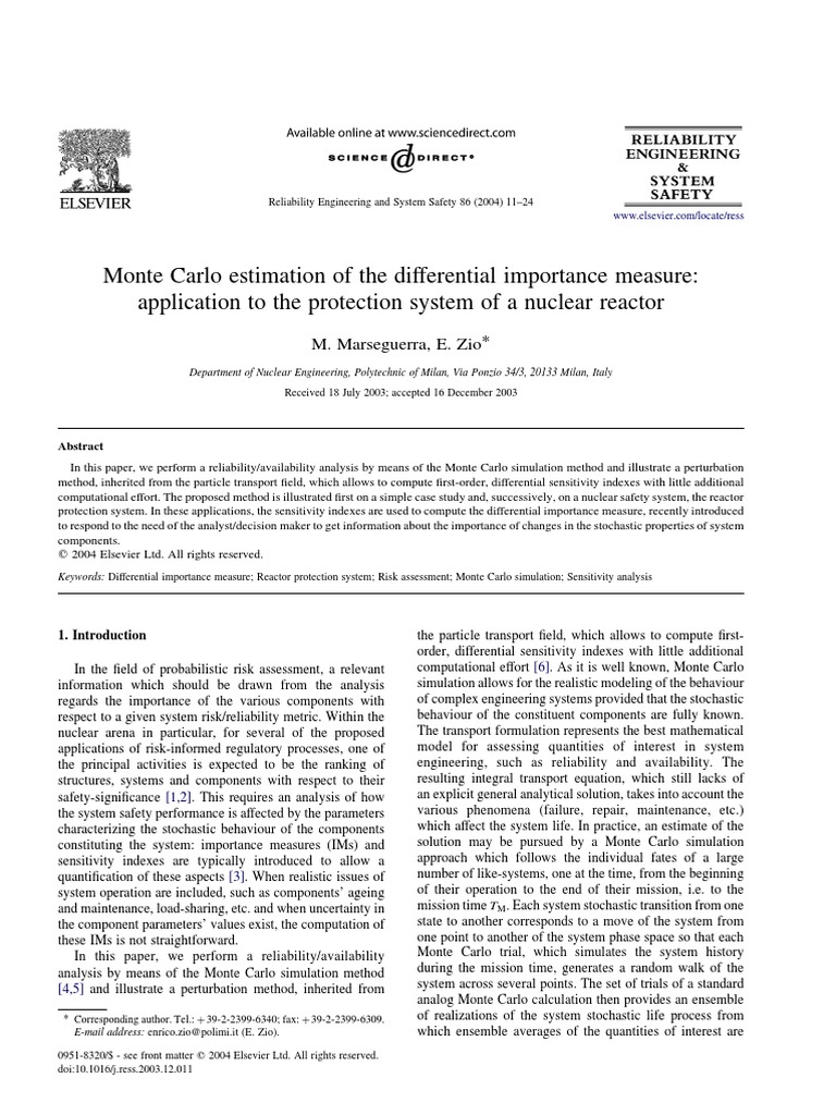 Monte Carlo Analysis of Nuclear Safety | PDF | Monte Carlo Method ...