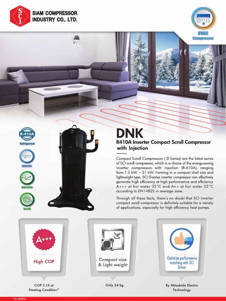 DNK Inverter Scroll Compressor Specs | PDF | Building Engineering ...
