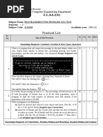 PPS - Practicallist - Lab Manual