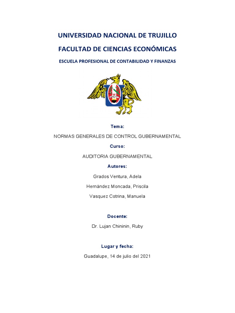 Normas de Control Gubernamental en Perú | PDF | Calidad (comercial ...