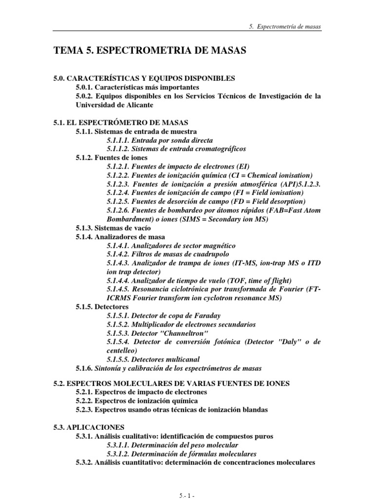 Espectrometria de Masas | PDF | Ciencia y matemáticas