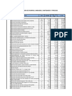 1.5 Tabla de Descripción de Rubros, Unidades, Cantidades Y Precios