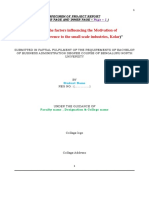 Astudyon") ": The Factors Influencing The Motivation of Employees (With Reference To The Small Scale Industries, Kolar