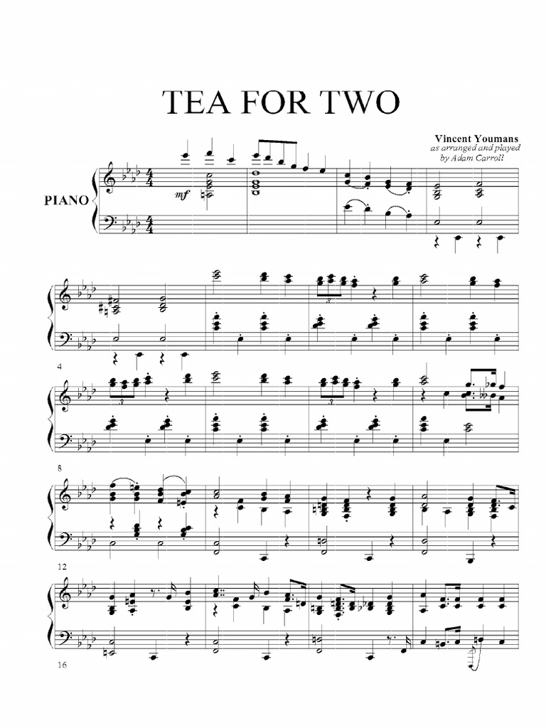 Tea For Two Duet PDF
