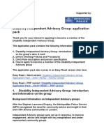 Disability Independent Advisory Group Application Pack Word Version
