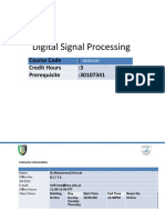 Digital Signal Processing: Course Code: Credit Hours:3 Prerequisite:30107341