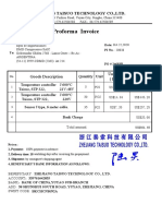 Proforma Invoice: Zhejiang Taisuo Technology Co.,Ltd