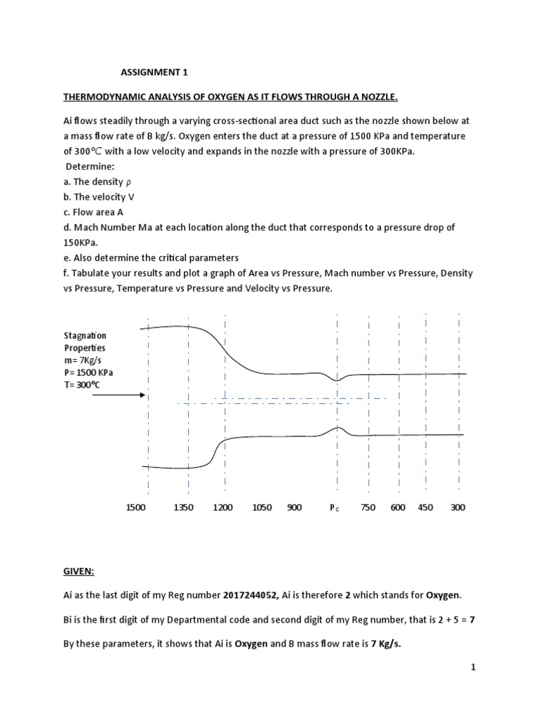 Thermodynamic Analysis of Oxygen Flow | PDF | Fluid Dynamics | Pressure