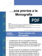 UNTREF-Escritura Academica-Pasos Previos A La Monografia