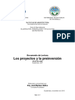 Documento de Lectura I  Los proyectos y la preinversión
