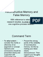 Reconstructive Memory and False Memory
