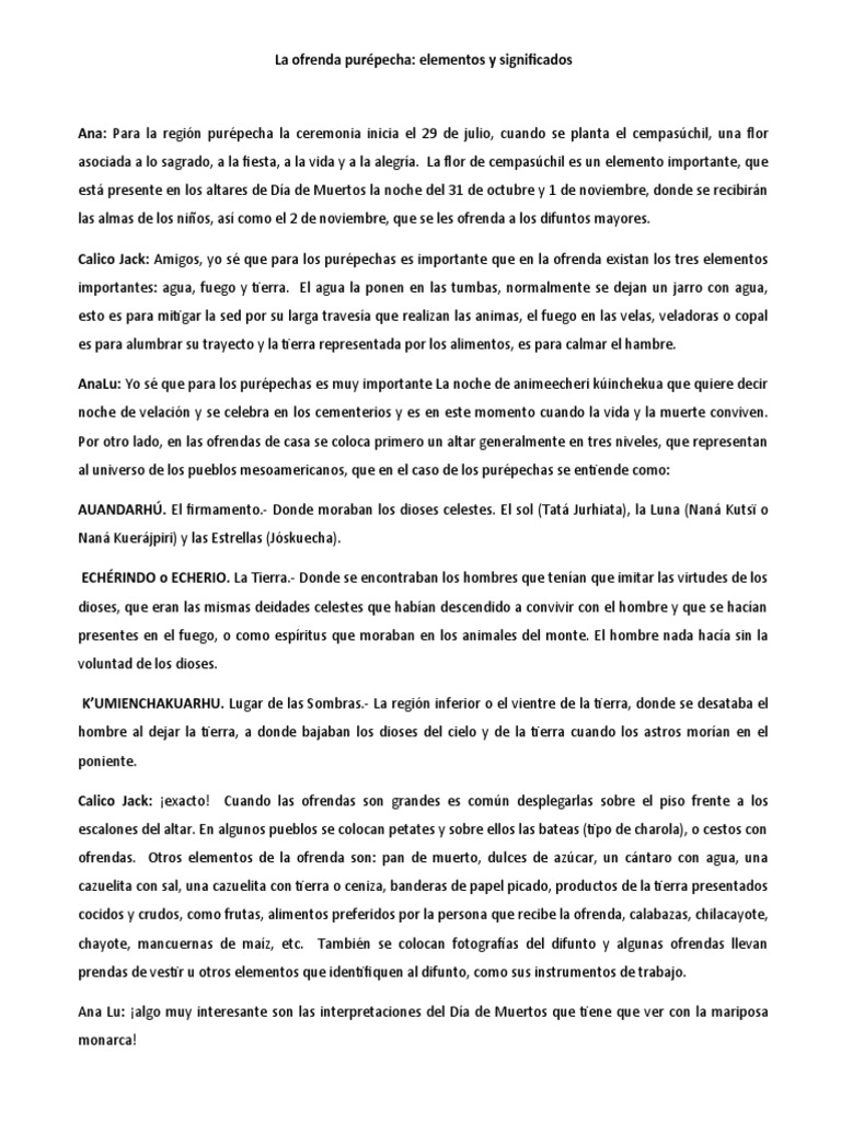 Significados de la ofrenda purépecha | PDF | Ciencias sociales | Arte