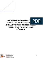 PROYECTO DE GUIA PARA IMPLEMENTAR EL PROGRAMA DE SEGREGACION EN LA FUENTE Y RECOLECCION SELECTIVA DE RESIDUOS SOLIDOS.pdf