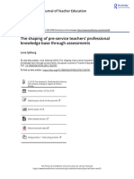 The Shaping of Pre Service Teachers Professional Knowledge Base Through Assessments