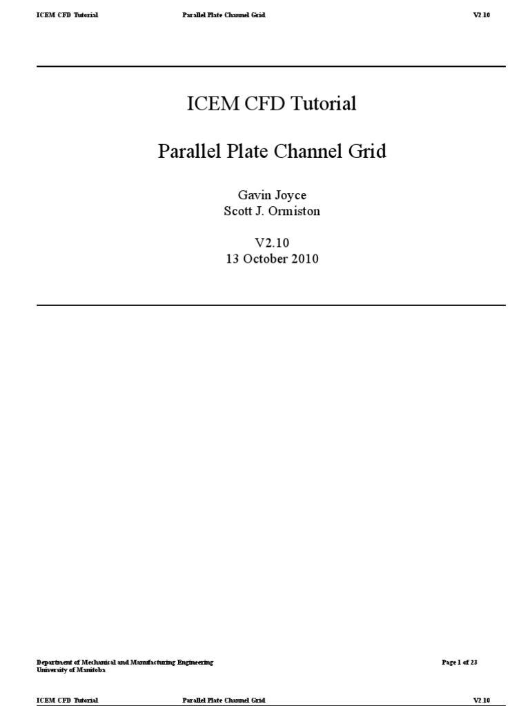 ICEM CFD Tutorial Parallel Plates | Tab (Gui) | Areas Of Computer Science