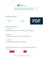 Mudanças de fase: agregação, vaporização e fenômenos