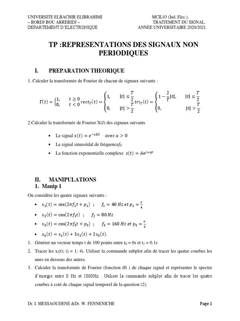 Transformée de Fourier des signaux cosinus | PDF | Transformation de ...