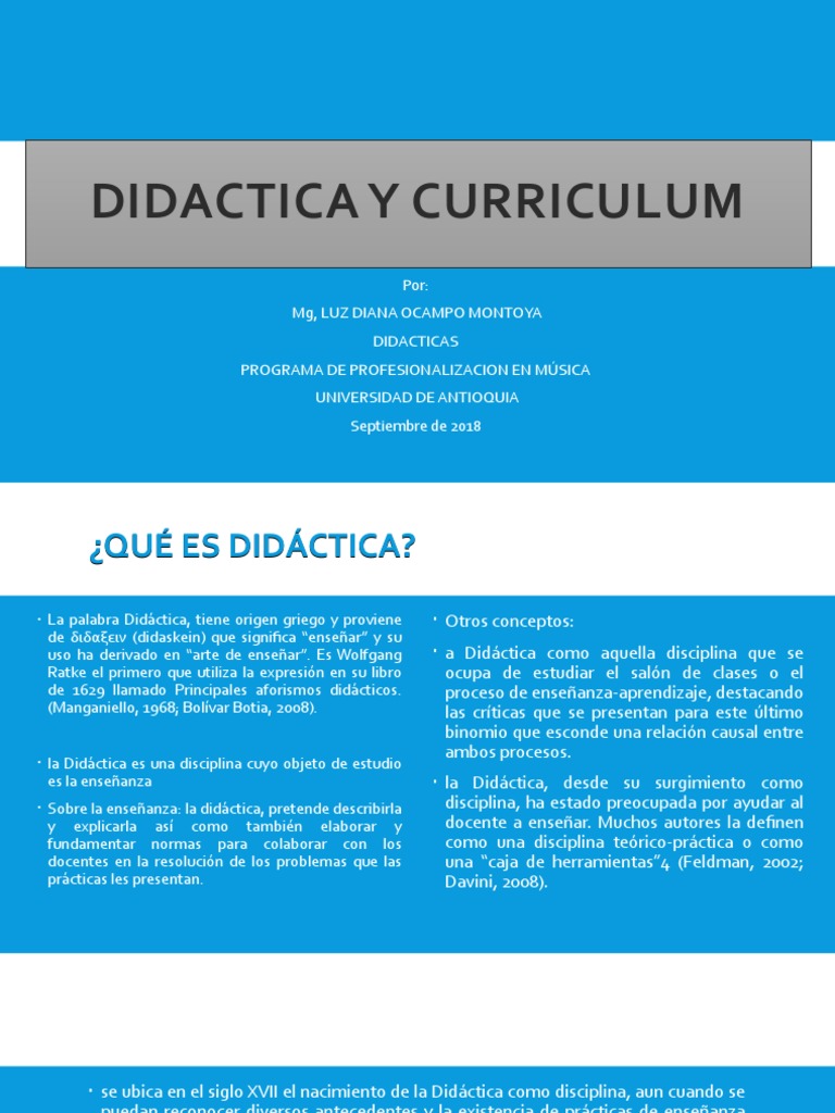 Didactica y Curriculo | PDF | Plan de estudios | Maestros