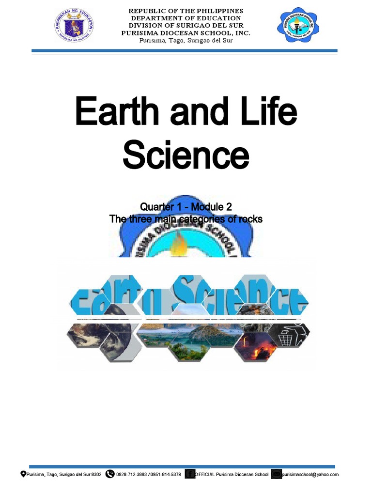 Earth and Life Science: Quarter 1 - Module 2 The Three Main Categories ...