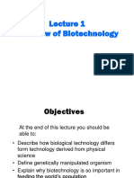 Lecture 01 - Overview of Biotechnology