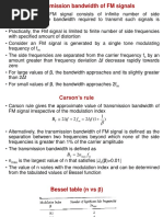 Transmission Bandwidth of FM Signals