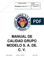 Manual de Calidad Grupo Modelo S.A