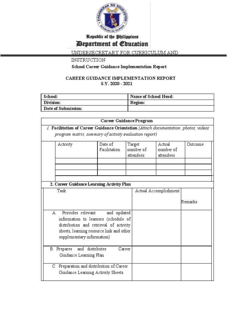 School Career Guidance Report 2020-2021 | PDF | Curriculum | Learning
