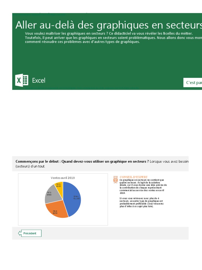 Didacticiel Au-Delà Des Graphiques en Secteurs1 | PDF | Microsoft Excel ...