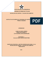 Instructivo de Programa de Control Calidad de Materias Primas Insumos y Proveedores de Una Planta Avicola