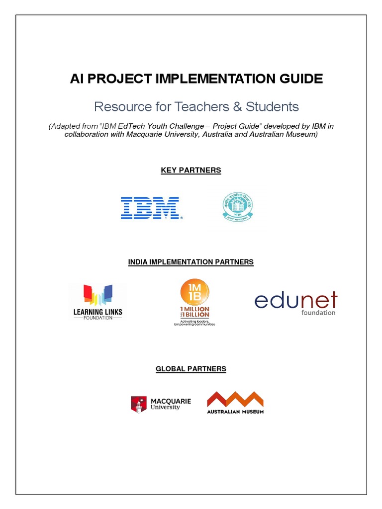 IBM-CBSE - AI - Project - Guide-For Class 12 | PDF | Intelligence (AI ...