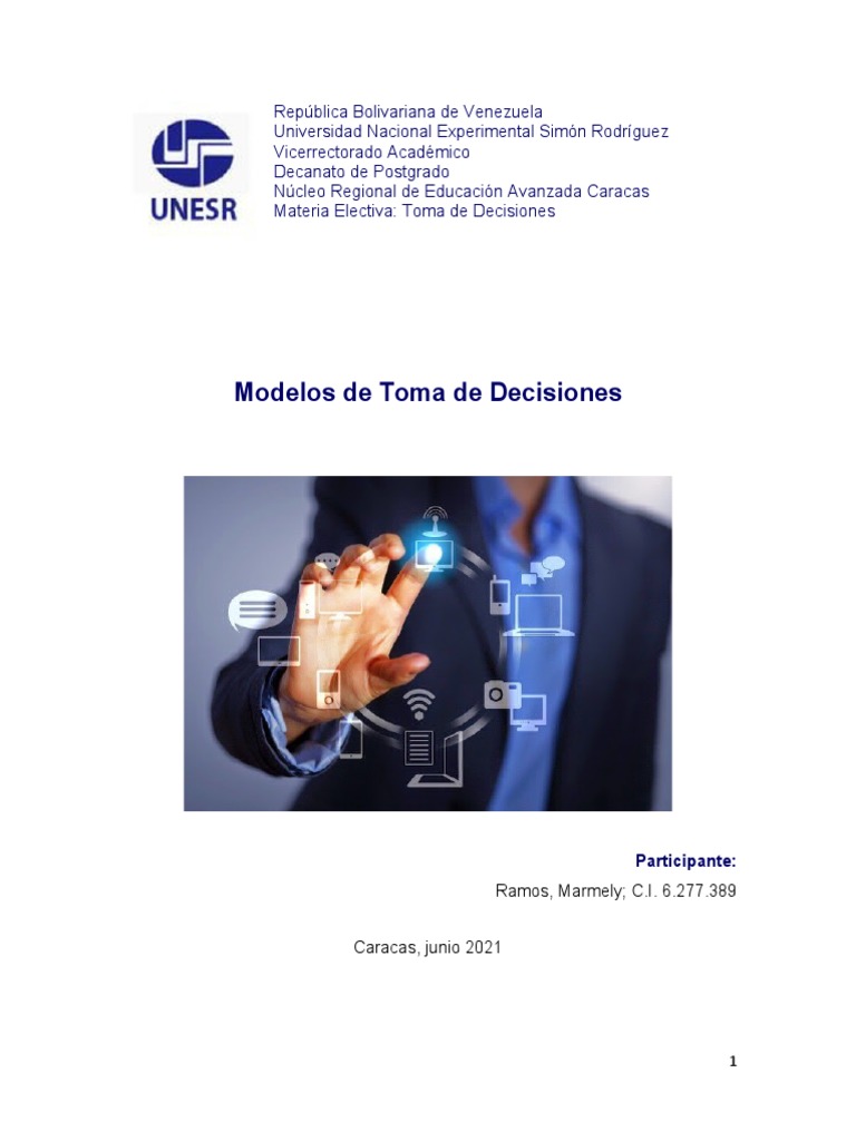 Modelos de Toma de Decisiones | PDF | Racionalidad | Toma de decisiones