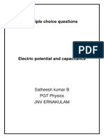 Electric potential and capacitance multiple choice questions