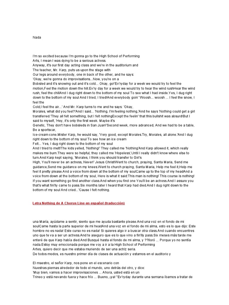 chorusline nothing PDF