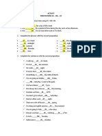 4 Activity - Prepositions in - On - at