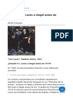 ¿Estudió V.I. Lenin A Hegel Antes de 1914?