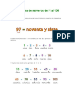 Escritura de Números Hasta El 100