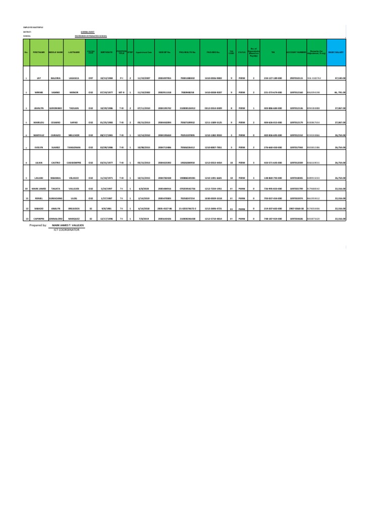 Personnel Master File MAYBUBON Is | PDF