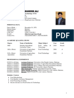 Dr. Shinawar Waseem Ali: Assistant Professor of Food Technology (TTS)
