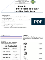 MELC WEEK 8-NAMES THE 5 SENSES AND THEIR CORRESPONDING BODY PARTS BB